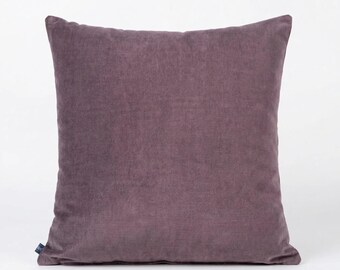 Funda de almohada de terciopelo de algodón morado: funda de cojín suave y neutra para sofá y cama