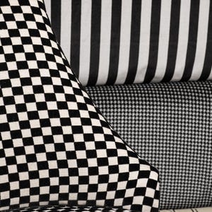 Checkered Black Velvet Fabric By The Yard: Luxury Upholstery & Drapery