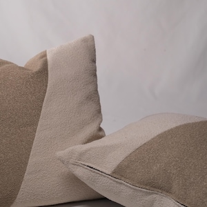 Funda de cojín personalizada para sofá o sillón de salón, funda de cojín de bouclé de 20 x 20, funda de almohada de bouclé, funda de almohada de bouclé marrón