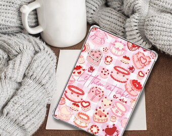 Encarte para Kindle Let Them Eat Cake | Decoração feminina para Kindle | Estética Maria Antonieta | Encarte para Kindle rosa | Acessório para capa transparente
