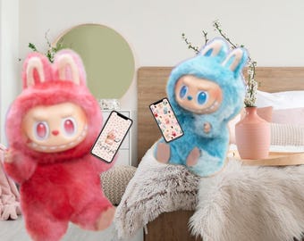 Fondos de pantalla de Labubu para teléfono: lindos fondos digitales kawaii / Descarga de pantalla de bloqueo estética / Arte de Labubu para iPhone y Android