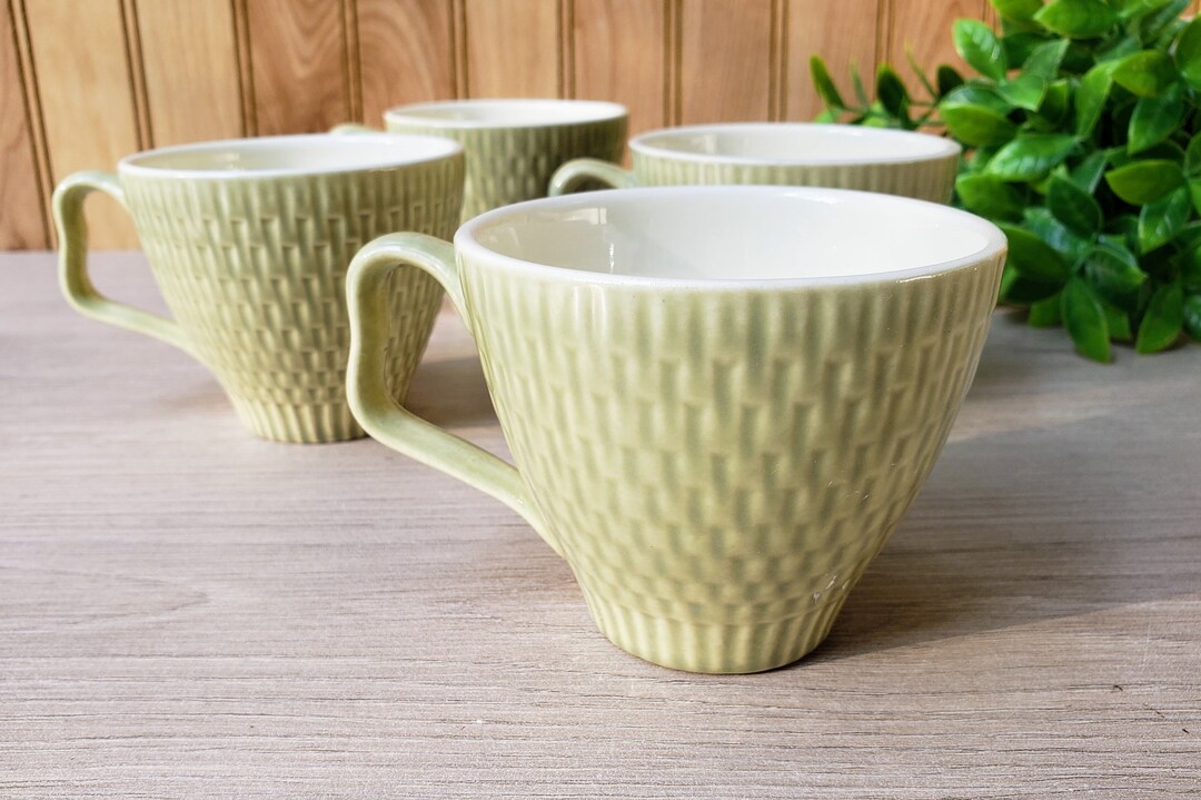 Red Wing Tea Core RARE MCM Vintage Red Wing Pottery Sage Green Capistrano Lot of 4 Tea ...