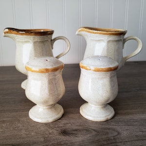 Vintage Mikasa Stone Manor Garden Club Salt and Pepper Shakers, Creamers, Retro, 70&#39;s Serveware EC400