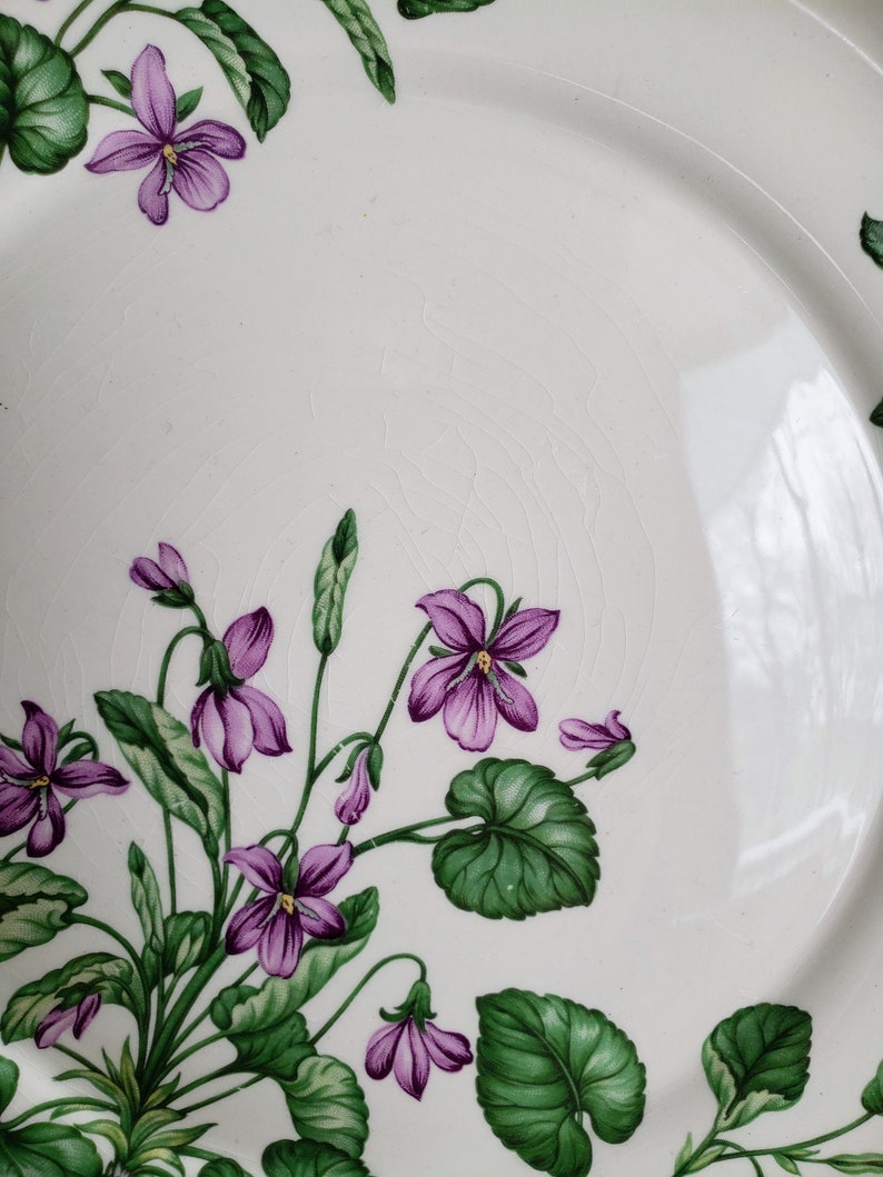 Harker Royal Gadroon Plates / Violets and Leaves / Mothers Day Gift image 4