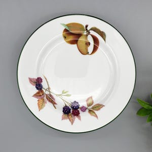 Vintage Royal Worcester Evesham Vale Bread Plates, Set of 3, Fruit Design, Green Rims, Made in England, Cottagecore, English Garden, Lovely!