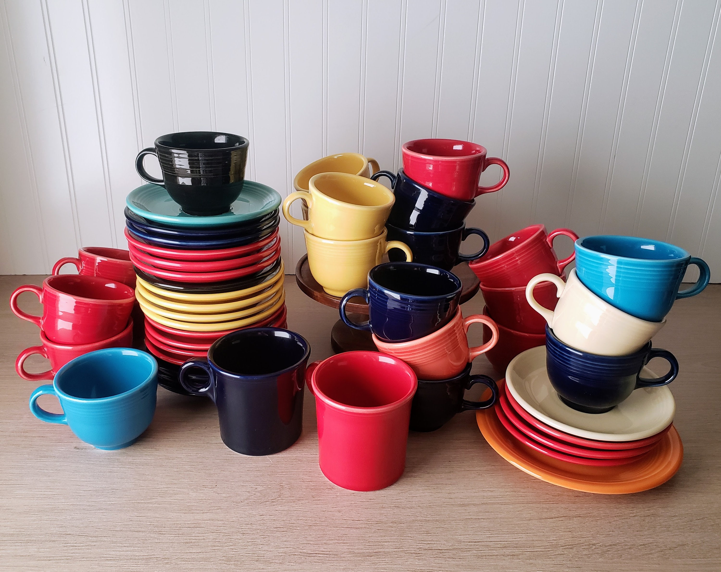 VINTAGE 1980'S FIESTAWARE HOMER LAUGHLIN MULTICOLOR