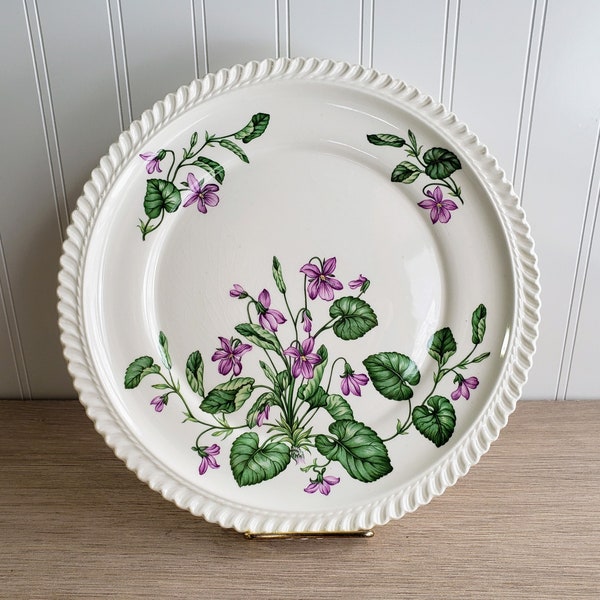 Harker Royal Gadroon Plates / Violets and Leaves / Mothers Day Gift