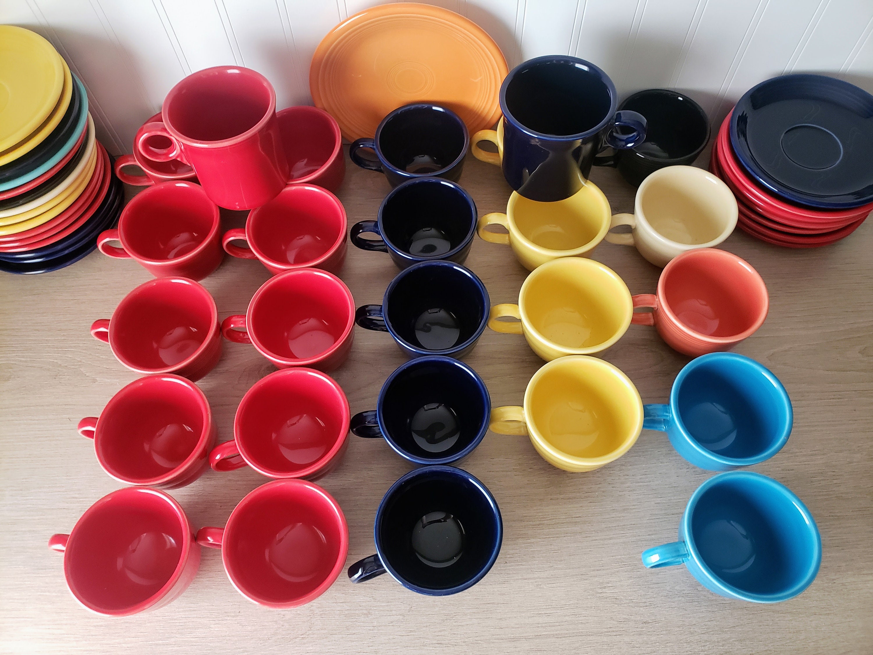 Vintage Fiestaware Homer Laughlin, Cups, Saucers, Plates