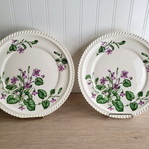 Harker Royal Gadroon Plates / Violets and Leaves / Mothers Day Gift image 2