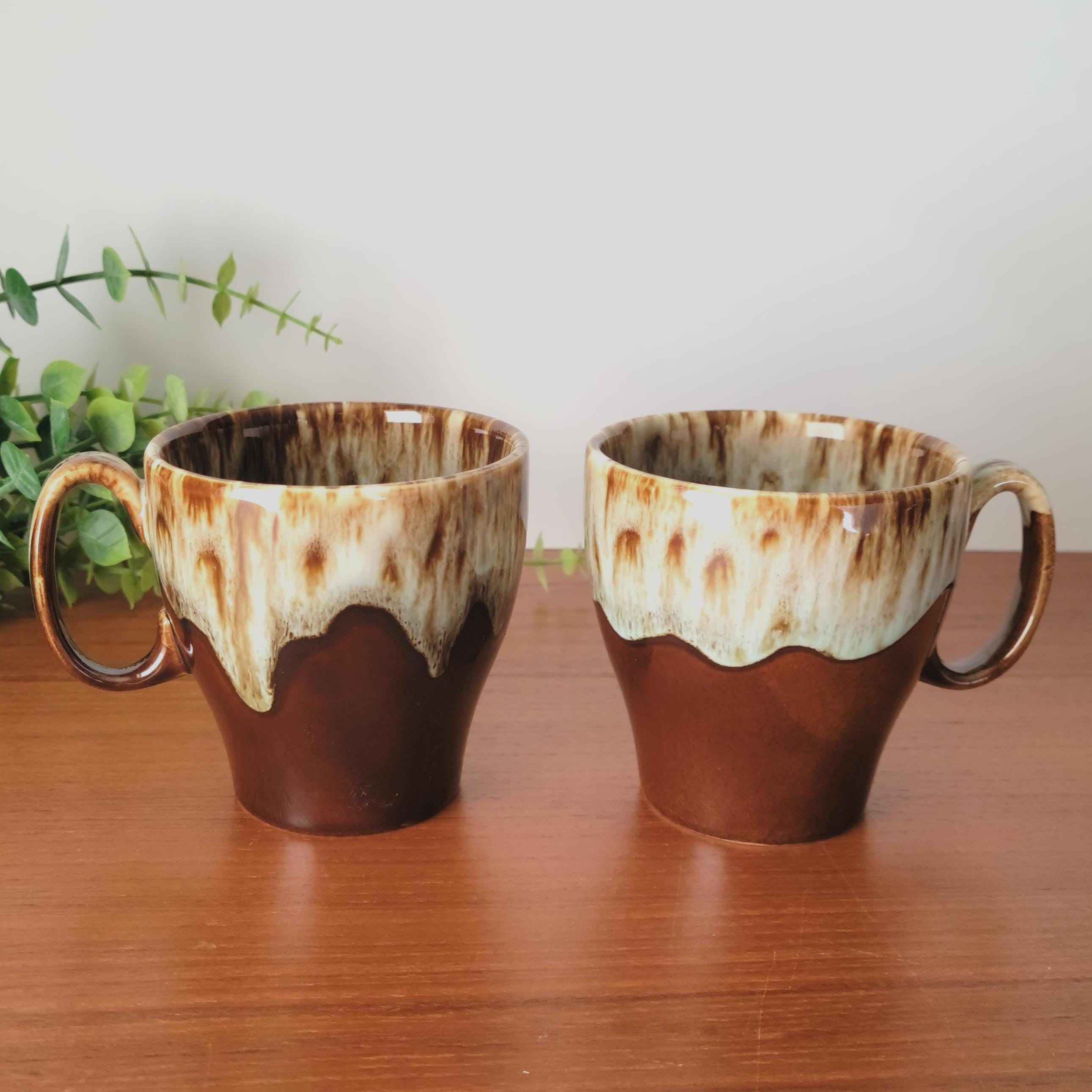 Brown Drip Glaze - Etsy Vintage Studio Pottery Decanter Set Brown Drip Glaze w/ 4 Cups Signed main image 0
