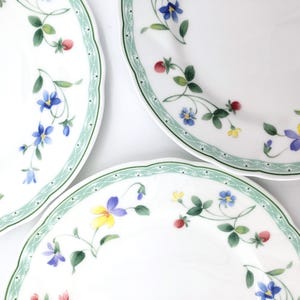 Vintage Nikko Promenade Floral and Strawberry Design, Scalloped Bread and Butter, Dessert Plates, Sets of 3 and 2,   6.5", Excellent!