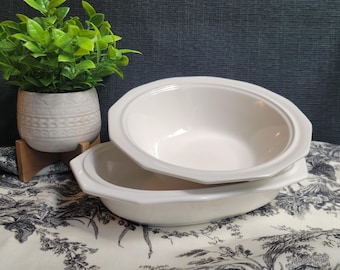 Vintage Pfaltzgraff Heritage White Serveware, Choice of Round 9" Vegetable Bowl, Oval 11" Serving Bowl, Cottagecore, Rustic Farmhouse, NICE!