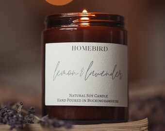 Lemon & Lavender - Hand Poured Natural Soy Candle | Homebird Candle Co