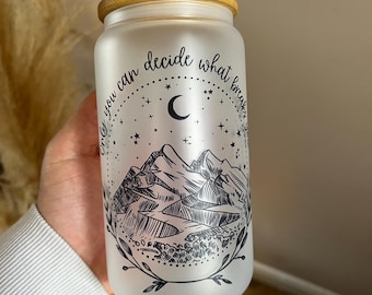 Acotar Velaris City of Starlight Design Tumbler, Birthday Gift “Only You Can Decide What Breaks You” Tumbler, Glass Straw Included.