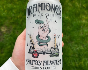 Dramione Book Club Glass Cup | Dark Academia Wizard Romance Reader Cup | Birthday Gift | Gifts for Her | Booktok | Bookish Gift | Tumbler