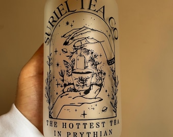 Acotar Velaris City of Starlight Design Tumbler, Birthday Gift “Suriel Tea Co” Tumbler, Glass Straw Included.