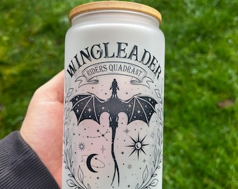 Vaso de café helado Fourth Wing / Diseño del dragón Wingleader / Regalo de cumpleaños / Regalos para ella / Merchandising de Fourth Wing / Booktok / Regalo para amantes de los libros