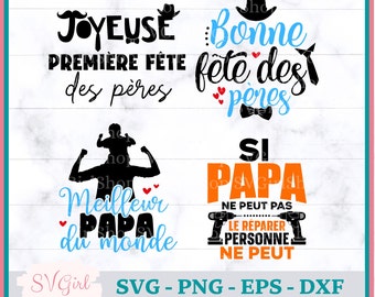 SVG Joyeuse Fête des Pères, Svg Je t'aime Papa, Svg Première Fête des Pères, SVG Français, Svg Happy Father's Day, Funny Father's Day Svg