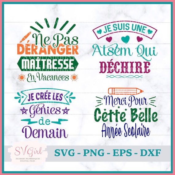 SVG Maîtresse, SVG ATSEM, Svg Professeur, Svg Maitresse Vacances, Svg Merci Prof, Png Scolaire, Cadeau pour Enseignant, Svg Thanks Teacher