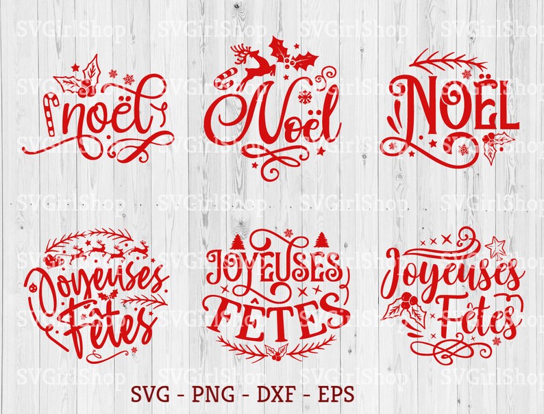 Svg Noël Svg Joyeuses Fêtes SVG Français Digital Download | Etsy