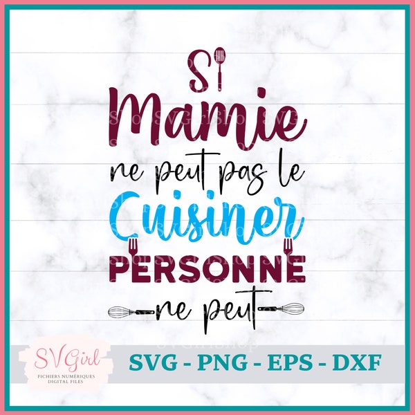 SVG Je t'aime Mamie, SVG La Meilleure Cuisiniere, Svg Mamie Francais, Svg Grand-Maman, Abuela Svg, Mejor Cocinera Abuela Svg, SVG Français