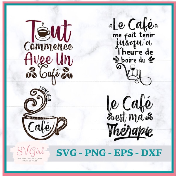 SVG Français, Svg Café, Svg Café et Vin, French Coffee SVG, Café C’est Ma Thérapie Svg, Png Café Français, Svg Tasse Café