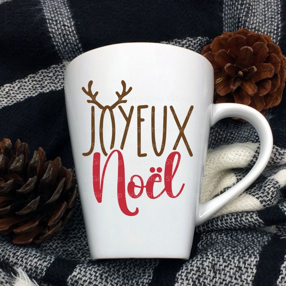 SVG Joyeux Noël, SVG Noël Français, Svg Renne De Bois, Svg Boules