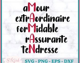 SVG Je t'aime Maman, Svg Bonne Fete Maman, Svg Fete des Meres, SVG Français, Digital Download, Produit Numérique, Svg Dessins