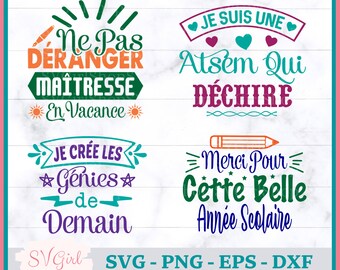 SVG Maîtresse, SVG ATSEM, Svg Professeur, Svg Maitresse en Vacance, Svg Merci Prof, Png Scolaire, Cadeau pour Enseignant, Svg Thanks Teacher