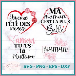 SVG Je t'aime Maman, Svg La Meilleure Maman, Svg Mamie, SVG Français, Digital Download, Produit Numérique, Svg Dessins image 1