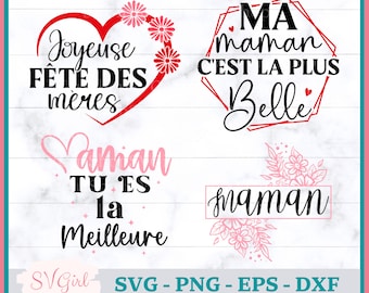 SVG Je t'aime Maman, Svg La Meilleure Maman, Svg Mamie, SVG Français, Digital Download, Produit Numérique, Svg Dessins