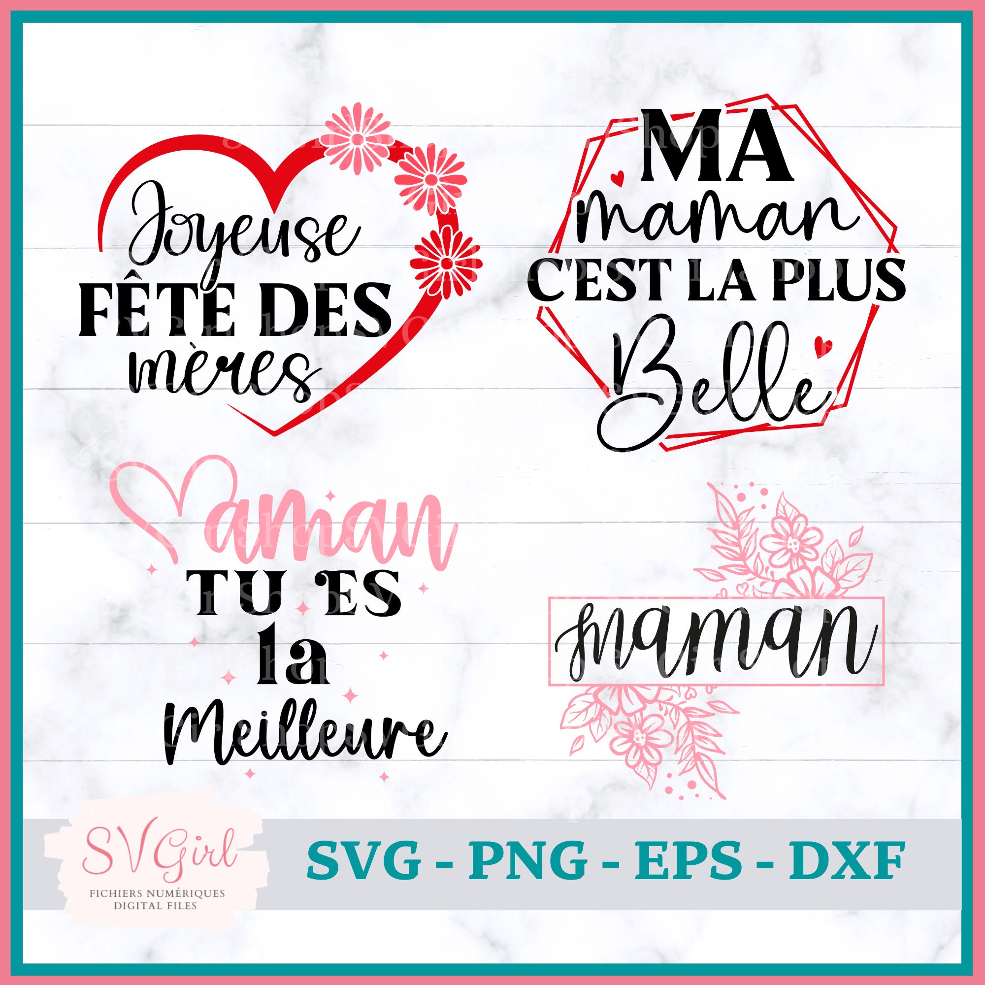 SVG Je T aime Maman Svg La Meilleure Maman Svg Mamie Etsy M xico
