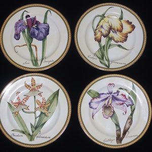American Atelier Botanical Plates | Bouquet Garni Plates | Vintage Salad Lunch Dessert Plates