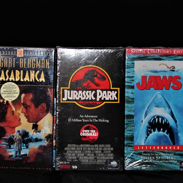 Factory Sealed VHS Movies And Box Sets | Jurassic Park | Jaws |Jesus of Nazareth | It's A Wonderful Life | Charlie Brown Christmas + More