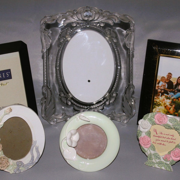 Lot of Vintage Photo Frames | Mikasa Crystal Picture Frame | Fitz and Floyd | Burnes of Boston