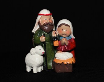 Nativity Holy Family | Miniature Figurine of Baby Jesus, Mary, and Joseph