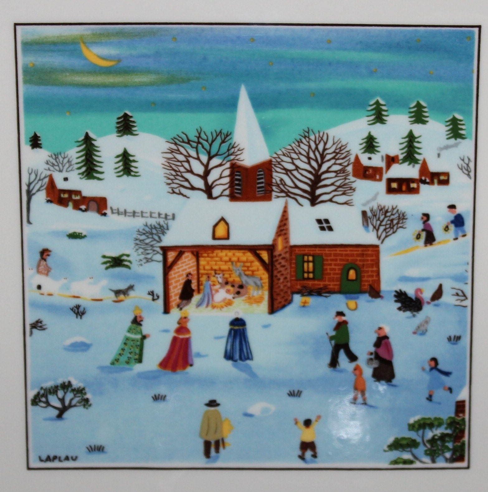 Lot of Villeroy & Boch Naif Christmas Plates Square Cake Plate Round