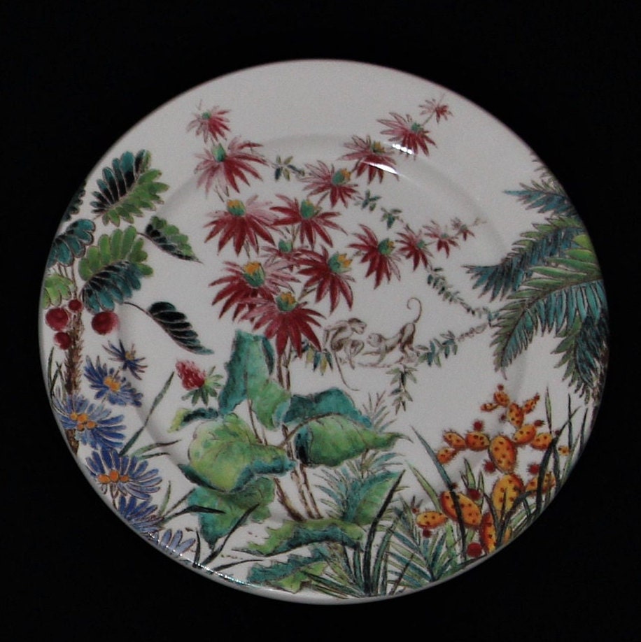 Set of 6 Vintage Gien France Canapé Plates French Porcelain Etsy Canada