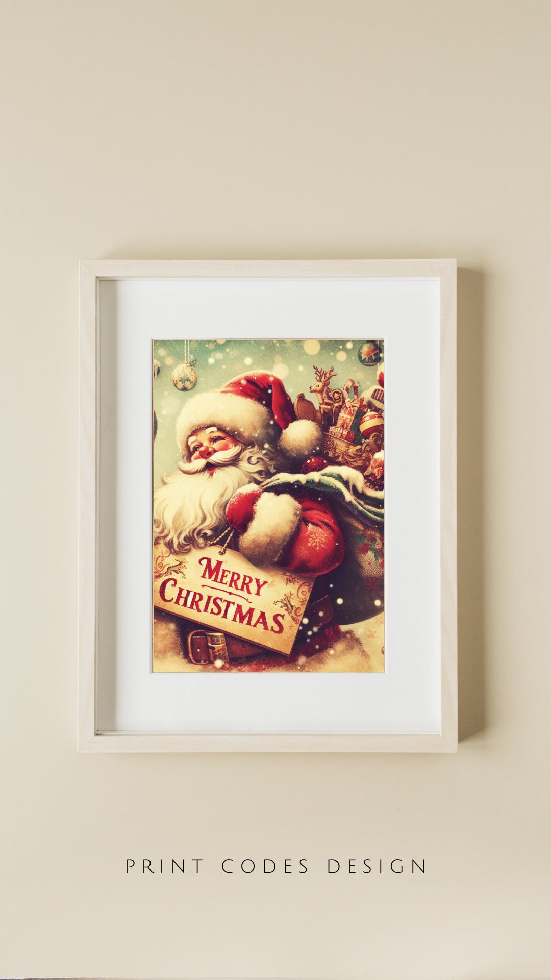Vintage Christmas Wall Art, Printable Christmas Sign, Christmas Wall