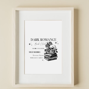Dark Romance Buchklub | Dark Romance Bookish Wandkunst | Spicy Buchliebhaber Print | Smutty Buch Dekor | Romantik Printable | Digitaler Download