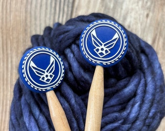 Navy stitch stoppers | Knitting notions US Navy | Navy Mom gift | Navy wife gift | Knitting needle point protectors | Knitting supplies