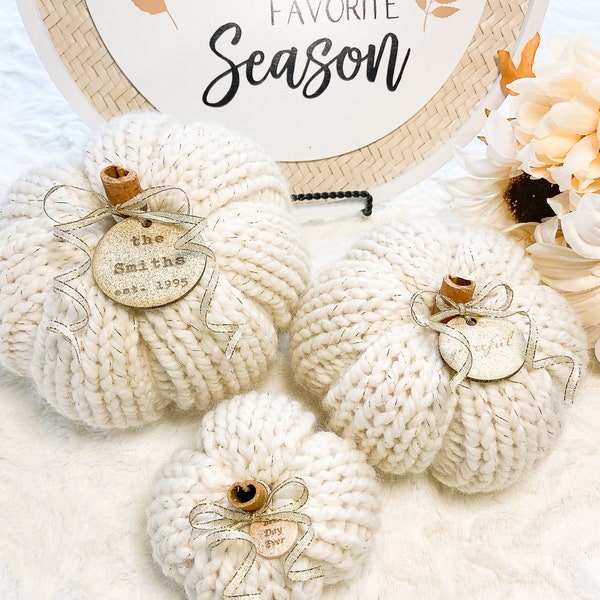 White & gold pumpkins | PERSONALIZED pumpkins for fall wedding decor and home decor