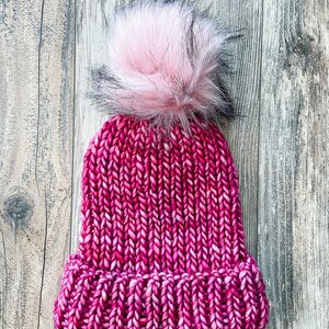 Merino Wool knit hat Roll-up brim Luxury Beanie made of hand-dyed Malabrigo 100% merino wool yarn image 2