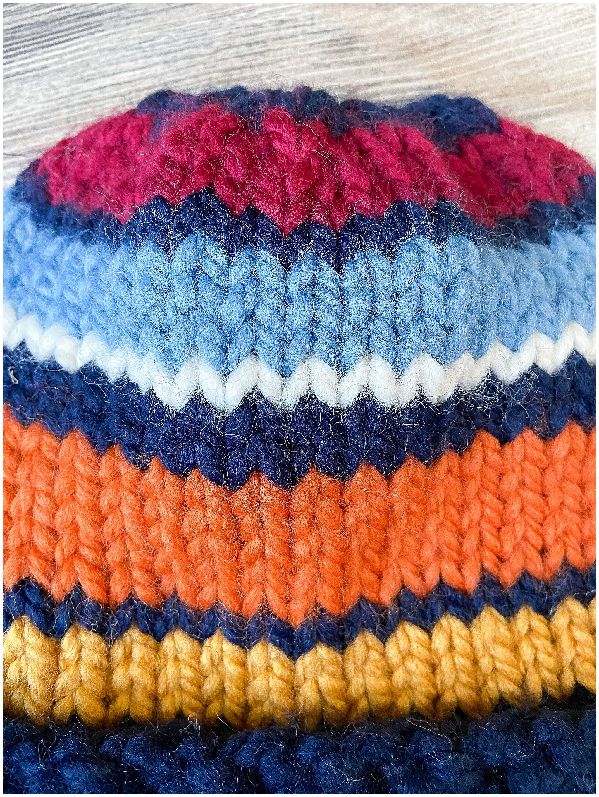 Vintage Inspired Striped Wool Blend Hat: Colorful Winter