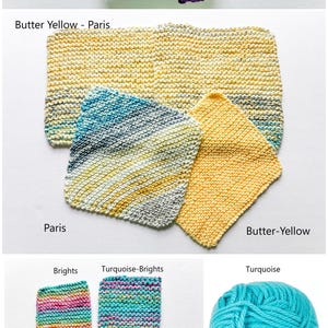 100% cotton dishcloth/washcloth in multiple colors.  Handknit face cloths