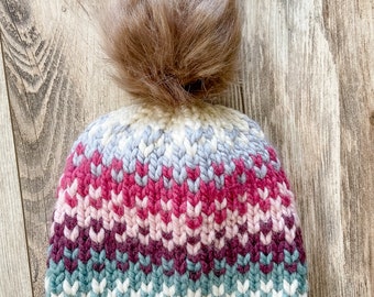 Fair isle knit wool hat| fair isle hat for women| Men's fair isle wool hat | Fair isle hat for children