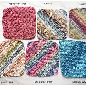 100% cotton dishcloth/washcloth in multiple colors.  Handknit spa gift
