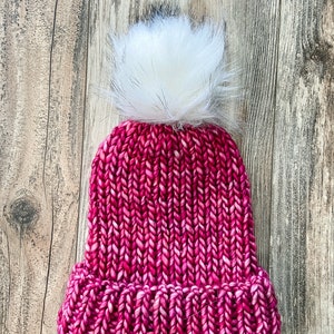 Merino Wool knit hat Roll-up brim Luxury Beanie made of hand-dyed Malabrigo 100% merino wool yarn image 1