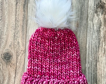 Merino Wool knit hat | Roll-up brim Luxury Beanie  made of hand-dyed Malabrigo 100% merino wool yarn