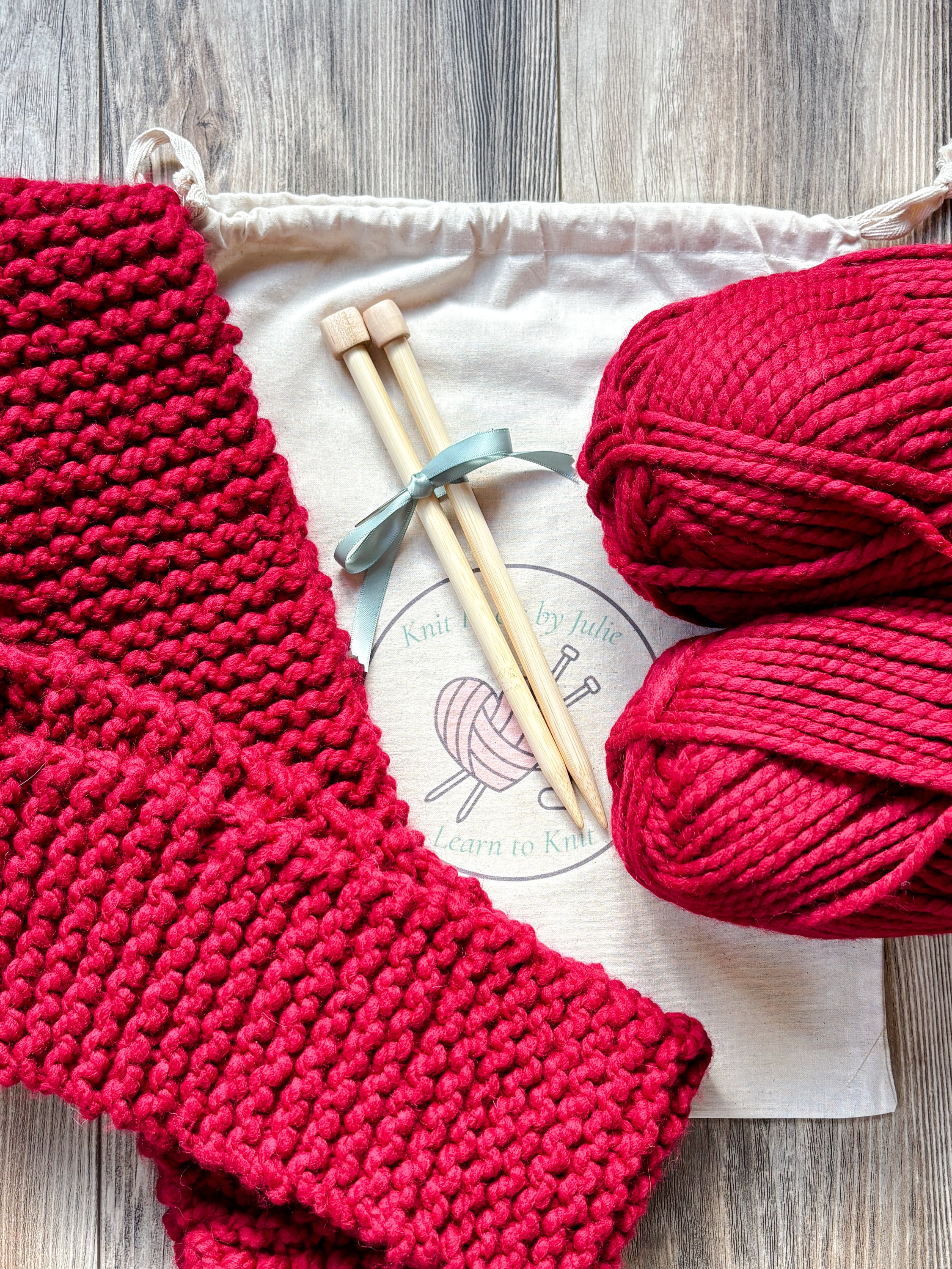 Learn to Knit Scarf Kit: Beginner Knitting Project With Video Tutorials